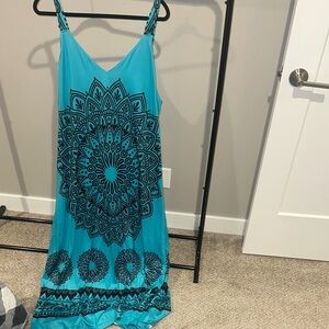 SHEIN Blue and Black Maxi Dress